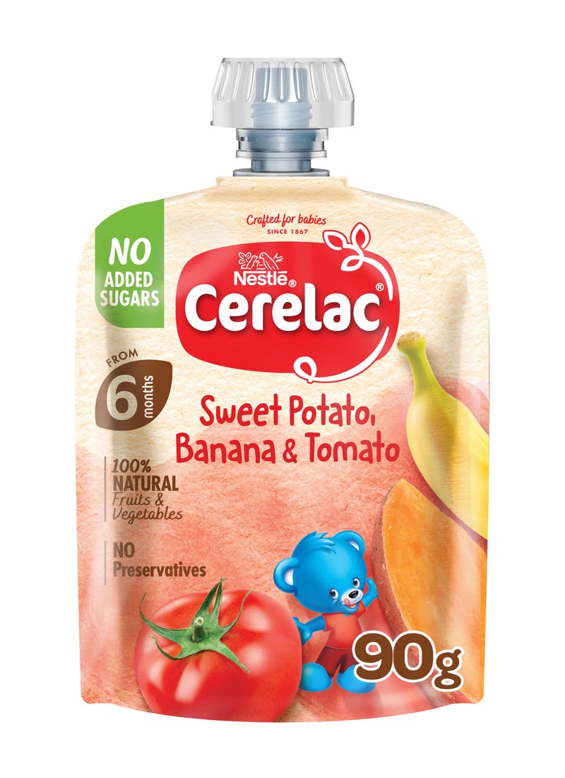 Cerelac Nestle Sweet Potato Banana And Tomato Puree Pouch Baby Food 90gm - Image 1