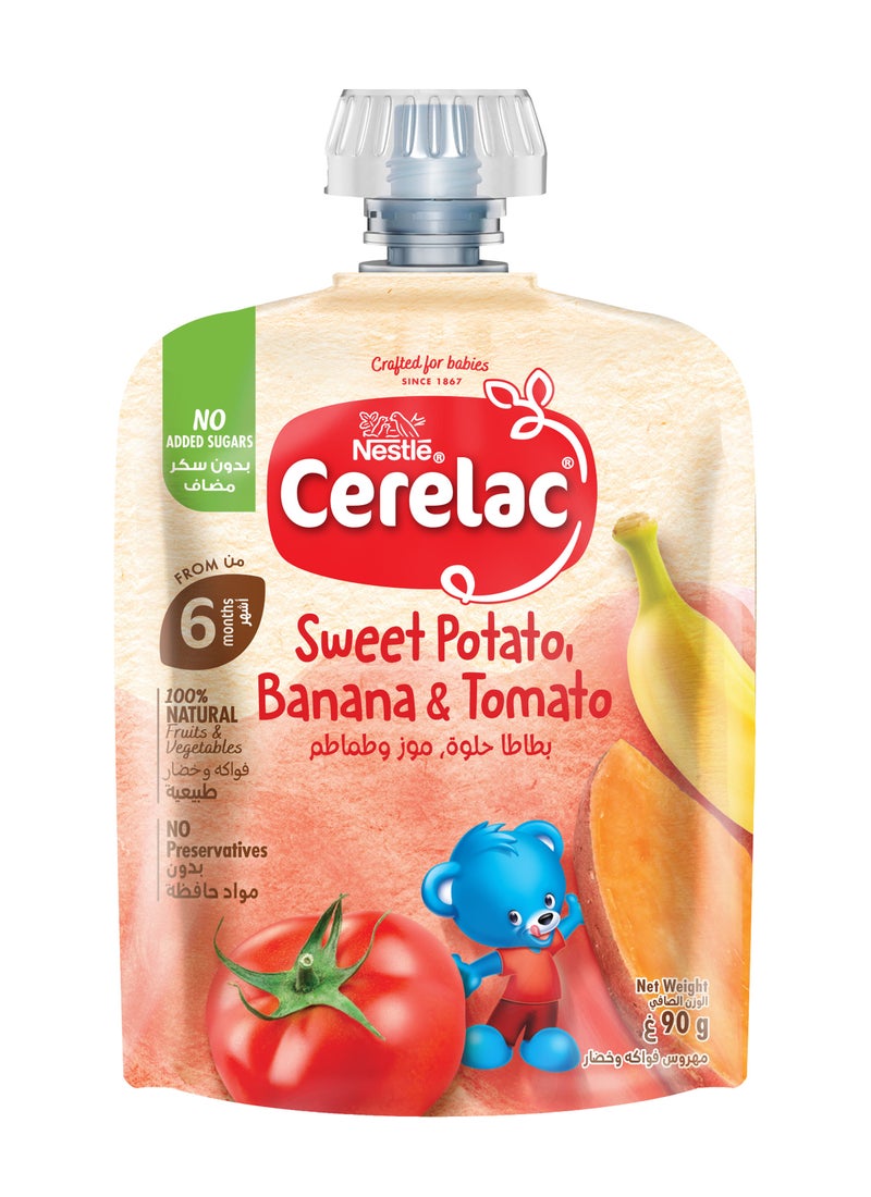 Cerelac Nestle Sweet Potato Banana And Tomato Puree Pouch Baby Food 90gm - Image 2