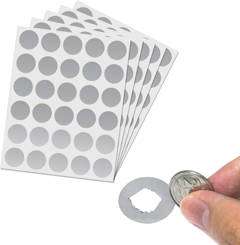 ScratchStix 150 Pack, 1" Scratch Off Stickers Labels, Round Circle - Silver - Image 1