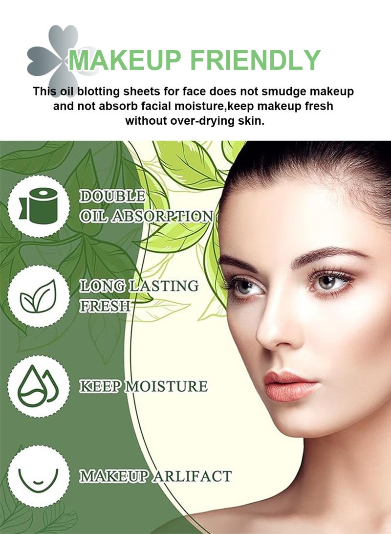 هومار كيت مناديل امتصاص الزيوت للوجه، 500 منديل، مناديل امتصاص الزيوت بخلاصة الشاي الأخضر، مناديل امتصاص الزيوت للوجه، مناديل امتصاص الزيوت للنساء، غشاء للتحكم في الزيوت، مقاس كبير 9 سم × 6 سم - Image 5