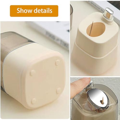 PEFWO Toothpick Holder, Automatic Toothpick Dispenser, Pop-up, Black, ABS Plastic, Bow Tie Shape - Image 3
