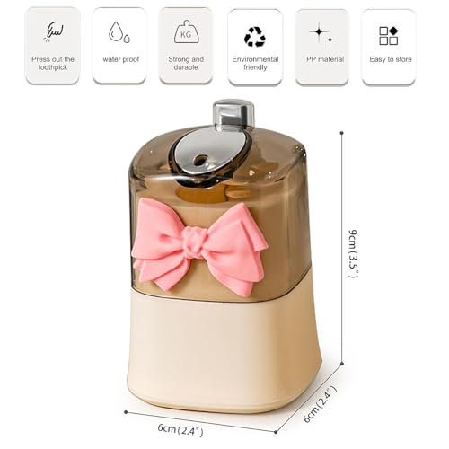 PEFWO Toothpick Holder, Automatic Toothpick Dispenser, Pop-up, Black, ABS Plastic, Bow Tie Shape - Image 5