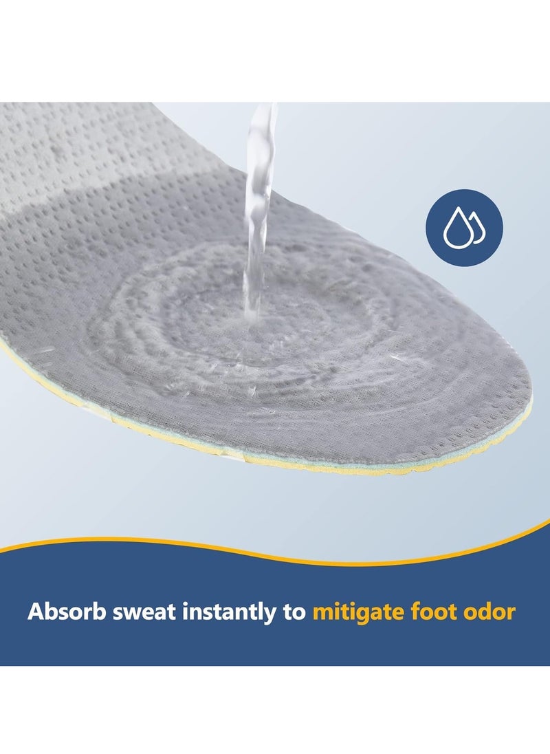 SYOSI - Shoe Inserts, Barefoot Thin Shoe Insoles Three-Layer Latex Foam Memory Foam Insoles, Cuttable and Washable, Replacement Inserts for Men 4-10 Women 5-12  3Black+3Gray - Image 1
