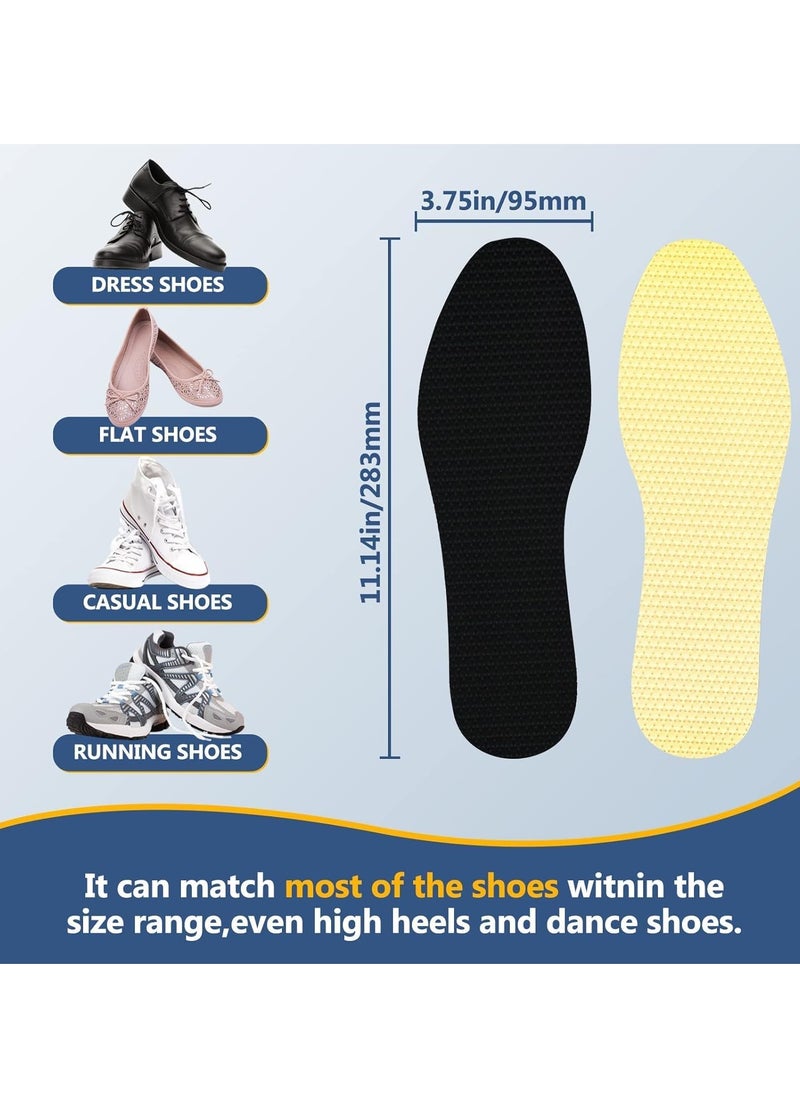 SYOSI - Shoe Inserts, Barefoot Thin Shoe Insoles Three-Layer Latex Foam Memory Foam Insoles, Cuttable and Washable, Replacement Inserts for Men 4-10 Women 5-12  3Black+3Gray - Image 1