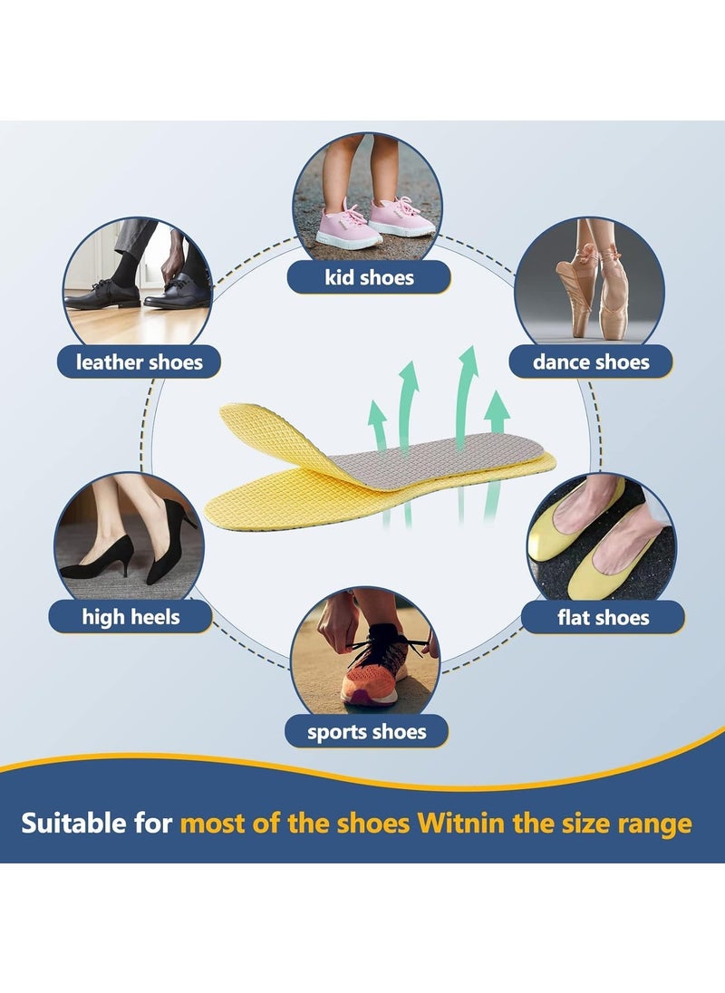 SYOSI - Shoe Inserts, Barefoot Thin Shoe Insoles Three-Layer Latex Foam Memory Foam Insoles, Cuttable and Washable, Replacement Inserts for Men 4-10 Women 5-12  3Black+3Gray - Image 1