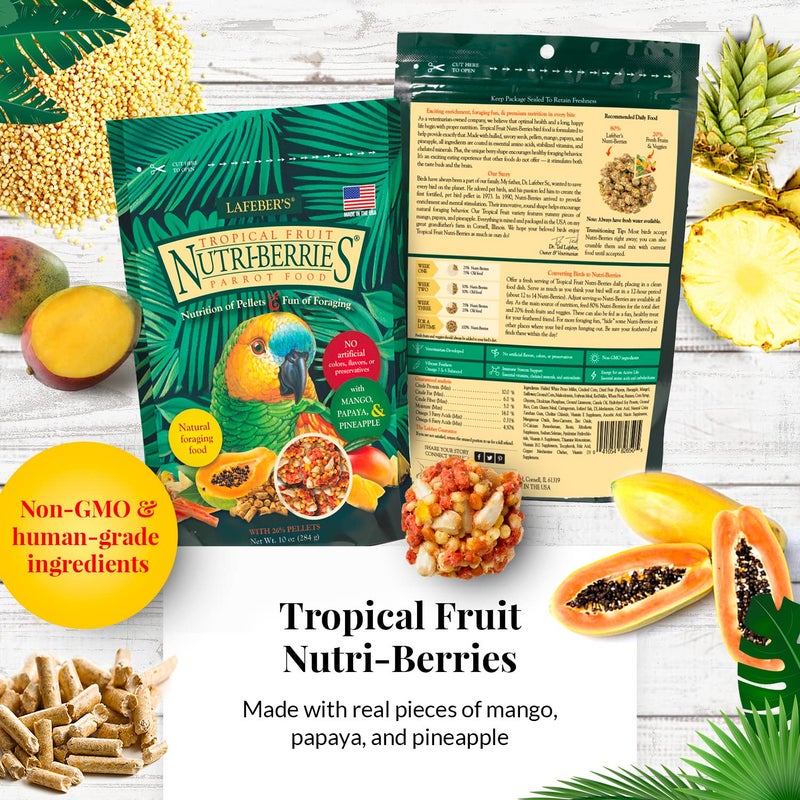 LAFEBER'S Gourmet Nutri-Berries Pet Bird Food Variety Sampler Bundles, Made with Non-GMO and Human-Grade Ingredients, for Parrots, 10 oz. Each (4 Pk Bundle) - Image 2