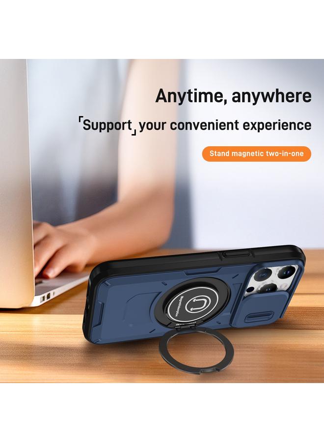 زبون جراب لهاتف iPhone 13 Pro، جراب هاتف هجين من مادة TPU مع حامل مغناطيسي منزلق - Image 5