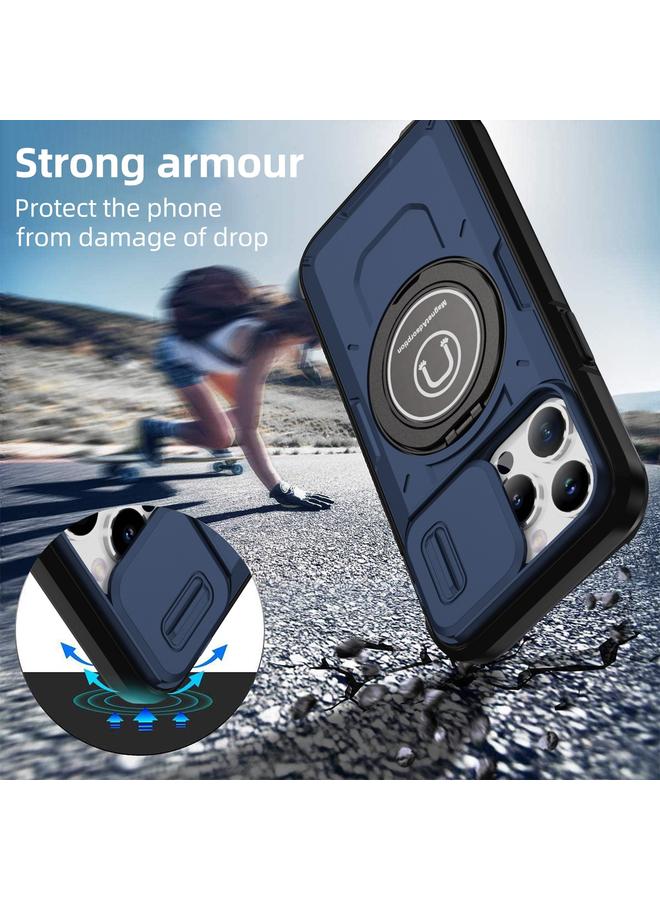 زبون جراب لهاتف iPhone 13 Pro، جراب هاتف هجين من مادة TPU مع حامل مغناطيسي منزلق - Image 2