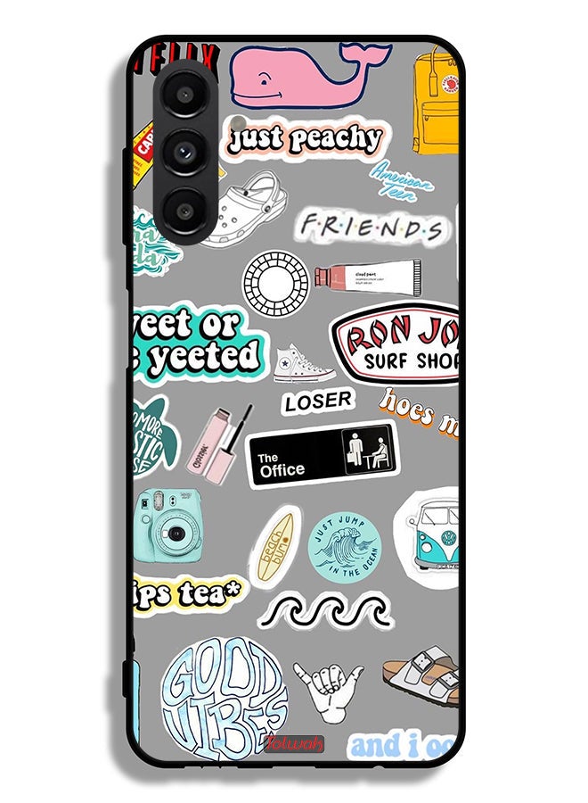 Tolwak Samsung Galaxy A04s Protective Case Cover Good Vibes Stickers - Image 1