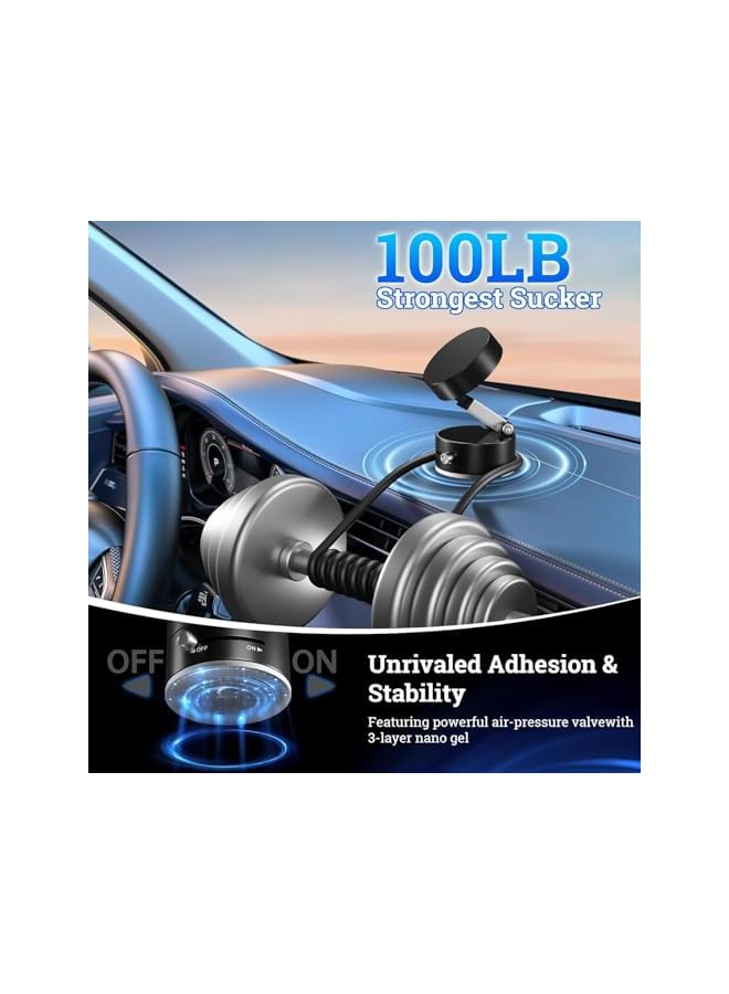 S-TOP Suction Magnetic Car Phone Holder Mount Fit All Phones,Adjustable Phone Holders for Your Car Home and Office,2025 Mechanical Knob No Need Charging,Stable Safe and Quiet (Black) - Image 3