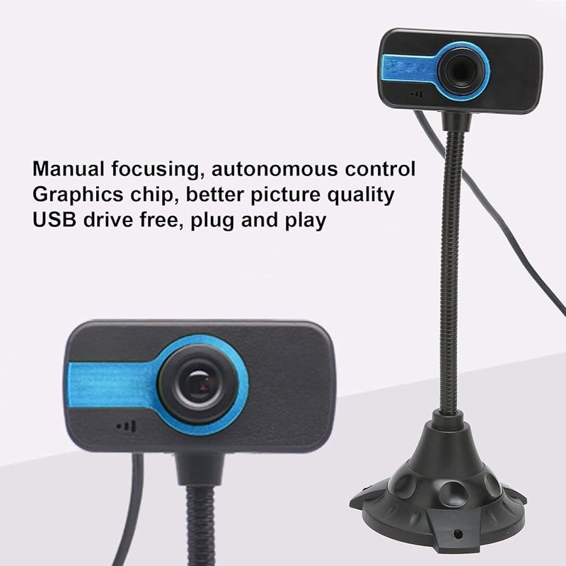 Manual Focus Webcam with High Definition CMOS Sensor for Clear Video Calls USB Plug and Play - Image 3