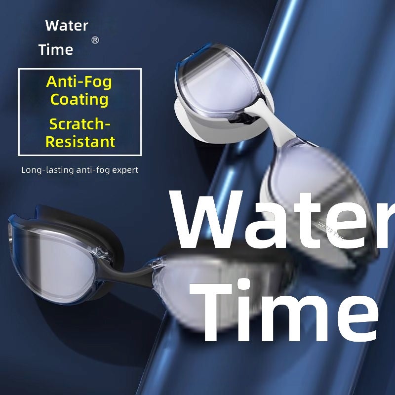 WaterTime HD Anti-Fog Swimming Goggles for Men - Large Frame, Prescription Lenses, UV Protection, with Swim Cap - Image 5