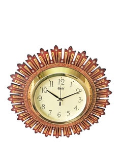 Handicraft Vintage Desinger Wall Clock Design for Home Hall Living Room Decor Office Kids Bedroom Stylish Ethnic Antique Decorative Brown Colour with Glass