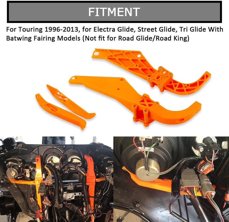psler Motorcycle Strong Arm Inner Fairing Support Brackets Decoration Kit for Touring FLHX FLHT (1996-2013) - Image 2