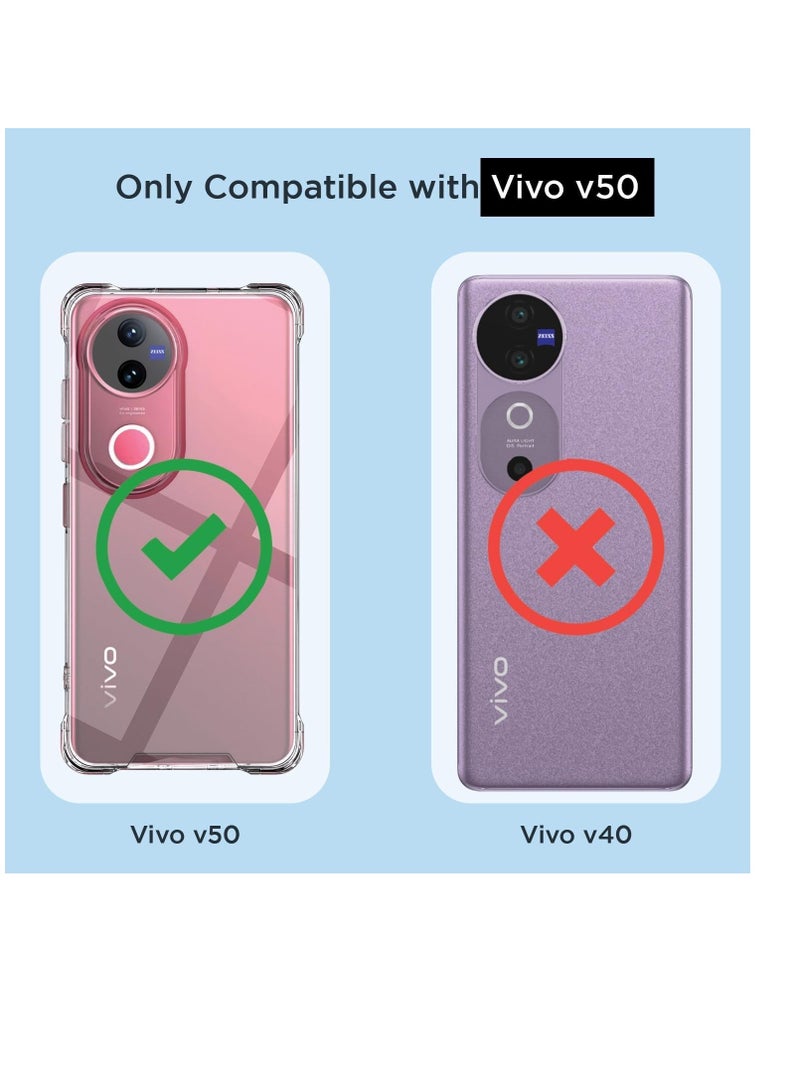 جراب متوافق مع هاتف Vivo V50 5G، غطاء سيليكون شفاف TPU Gorilla مضاد للصدمات وواقي للكاميرا وزوايا مقاومة للصدمات - شفاف - Image 3
