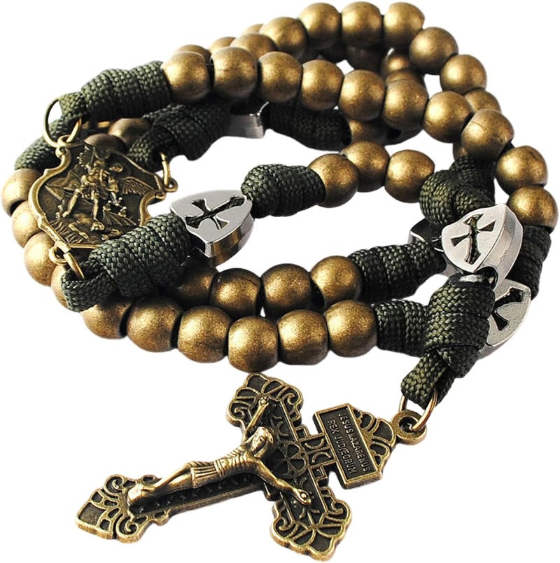 Intercession Men Women Wood Rosary - Made in Brazil (Black) - Image 2