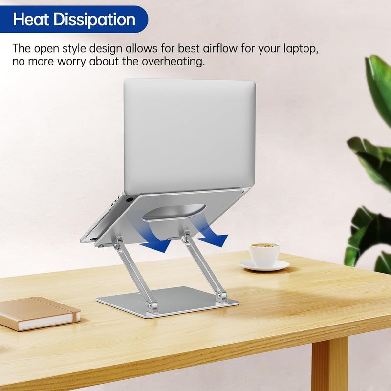 BESIGN LS10 Aluminum Laptop/Computer Stand, Ergonomic Adjustable Notebook Stand, Riser Holder, Compatible with Air, Pro, Dell, HP, Lenovo More 10-14" Laptops, Silver - Image 4