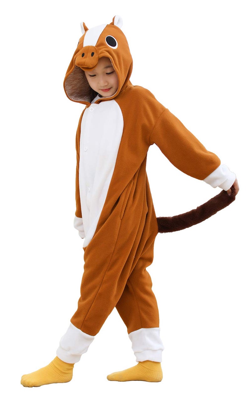 Livelycos Kids Animal Onesie Pajamas Horse Cosplay Costume 10 Years - Image 2