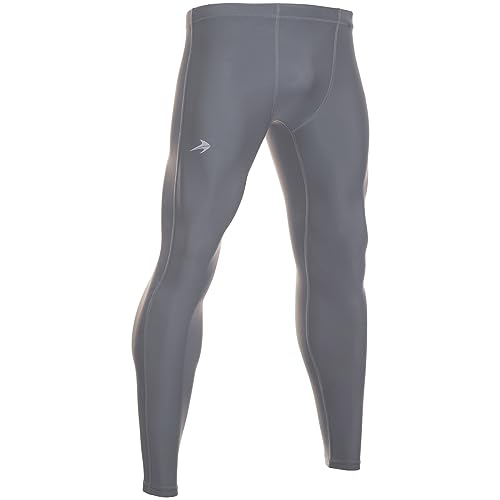 CompressionZ Men's Compression Pants for Workout, Sports | Base Layer Running Tights Leggings(Gray, Large) - Image 1