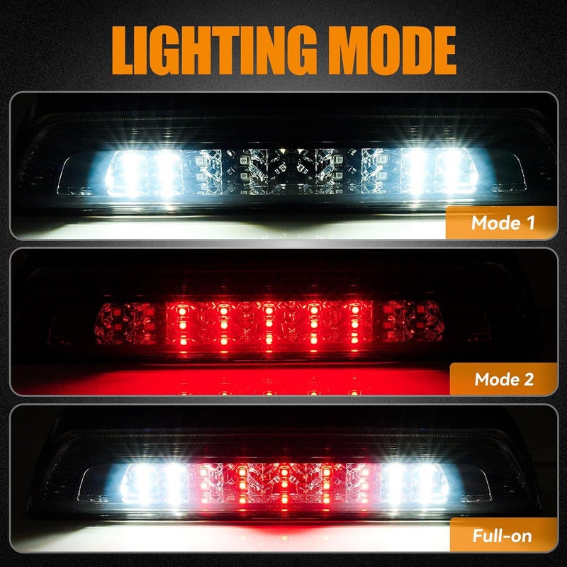 Cxdar Third 3rd Brake Light LED for 2007-2020 Toyota Tundra, High Mount Rear Brake Lights Assembly for 07-20 Tundra, Waterproof Center Cab Cargo Lamp Stop Light (Smoke) - Image 2