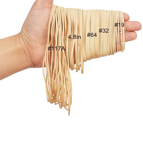 HSNOHSN Rubber Bands, 0.5bl Assorted Size Rubber Bands Elastics Band for Office Supplies rubber band size 19 size 32 size 64 size 117A size 4.8in - Image 4