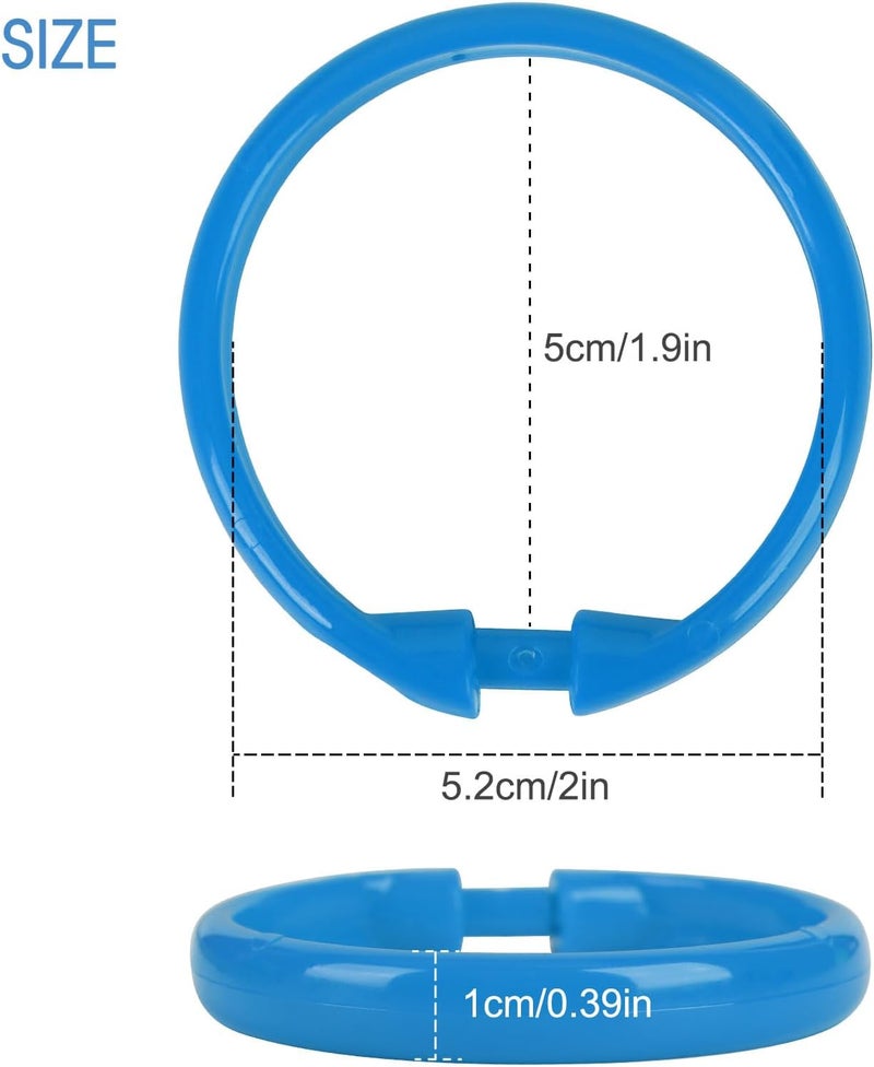 Qulable Colorful Shower Curtain Hooks - 12 Pcs Circular Plastic Shower Curtain Rings for Bathroom - O Shaped Rainbow Color Shower Hooks Rings for Shower Curtain Rod - Image 4