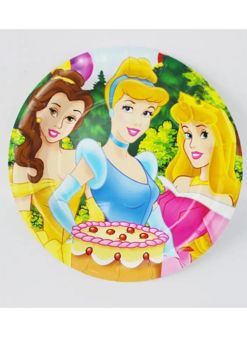 ريمي بيلا 180 قطعة لوازم حفلات اعياد الميلاد بتصميم الأميرات، مجموعة ادوات مائدة الكل في واحد تتضمن اطباق واكواب ومناديل ولافتة وما الى ذلك، لوازم حفلات بطابع الأميرات للبنات - Image 2