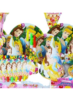 Remy Belle 180 pcs Three Princess Theme Party Set Disposable Tableware, Party Supplies, Kids Favor Happy Birthday Decoration Props, Baby shower tableware kit with plates, forks, knifes 16 items for Girls  - Image 5