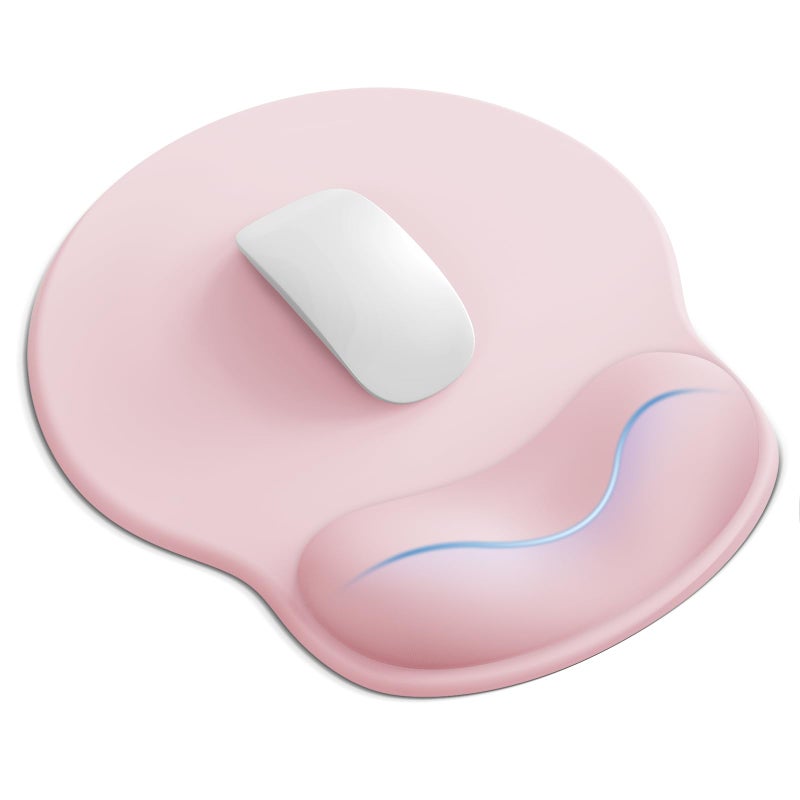 Laborio Mouse Pad with Wrist Rest, Ergonomic Mouse Pads for Desk, Office Non-Slip Mousepad with Gel Wrist Support(Light Pink, 10.6''L x 9''W) - Image 1