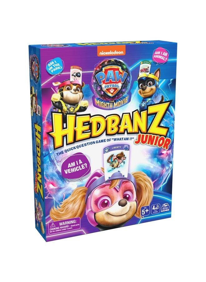 Spin Master Games Hedbanz Junior PAW Patrol The Mighty Movie Game- Family Games | Games for Family Game Night| Kids Games | Card Games for Families & Kids Ages 5 and up - Image 1