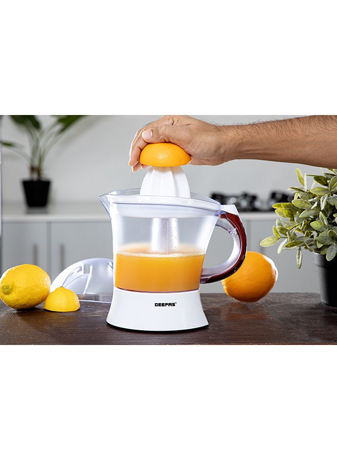 GEEPAS 25 Watt Citrus Juicer - Quick, Healthy, Nutritious Juices - Effortless Juicer With 2 Cones, Bi-Direction Twist, 1.2 Liter Capacity | 2-Years Warranty 1.2 L 25 W GCJ5384 White - Image 1