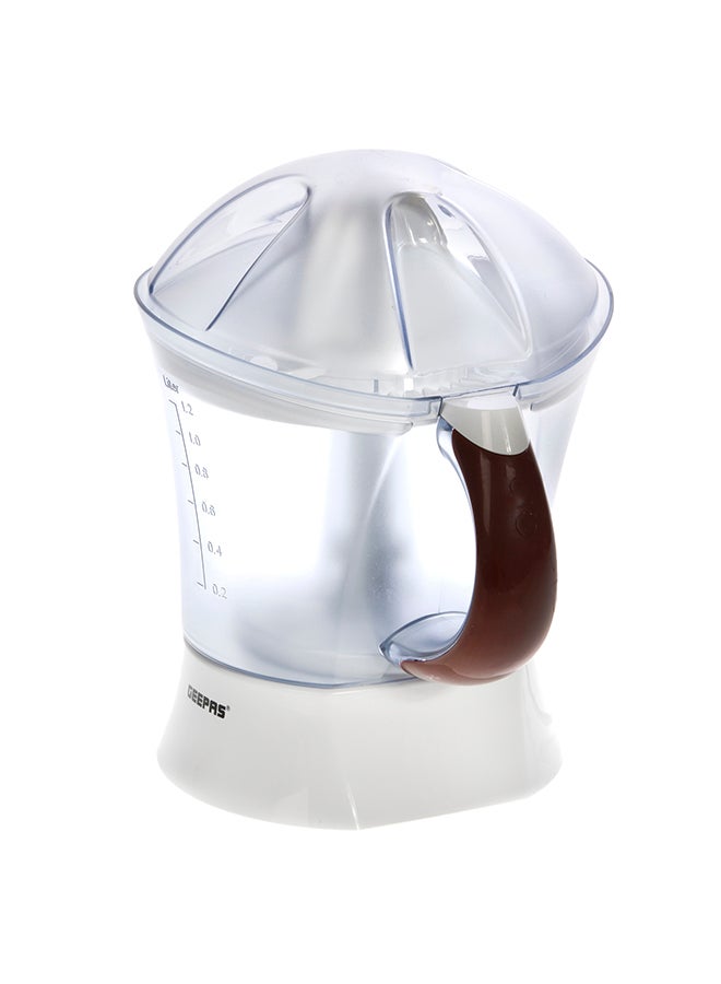 GEEPAS 25 Watt Citrus Juicer - Quick, Healthy, Nutritious Juices - Effortless Juicer With 2 Cones, Bi-Direction Twist, 1.2 Liter Capacity | 2-Years Warranty 1.2 L 25 W GCJ5384 White - Image 5