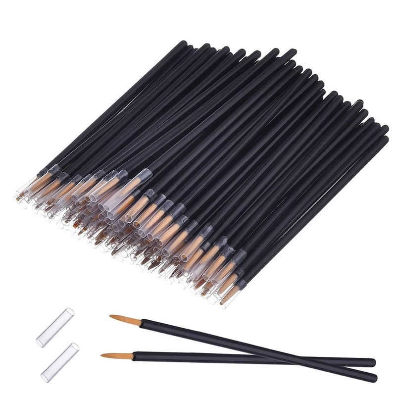 Rinpoche 20Pcs Disposable Eyeliner Brush Set Ultra-fine Point Eye Liner Applicator Cosmetic Eyelash Brush Wands Applicator Black Makeup Eye Liner Tools for Eyelash Lip liner Liquid Eyeliner Lipstick - Image 1