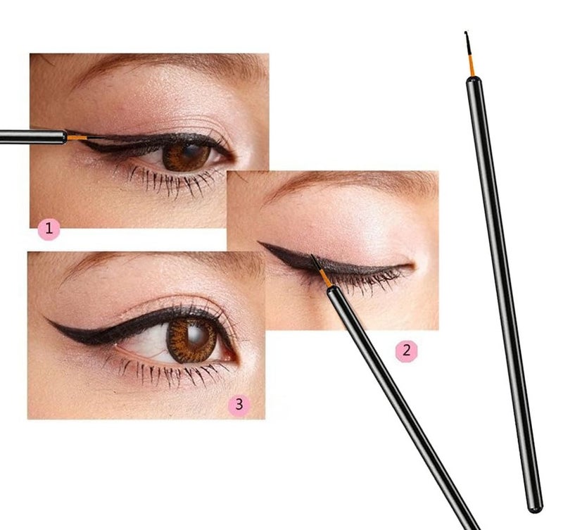 Rinpoche 20Pcs Disposable Eyeliner Brush Set Ultra-fine Point Eye Liner Applicator Cosmetic Eyelash Brush Wands Applicator Black Makeup Eye Liner Tools for Eyelash Lip liner Liquid Eyeliner Lipstick - Image 5