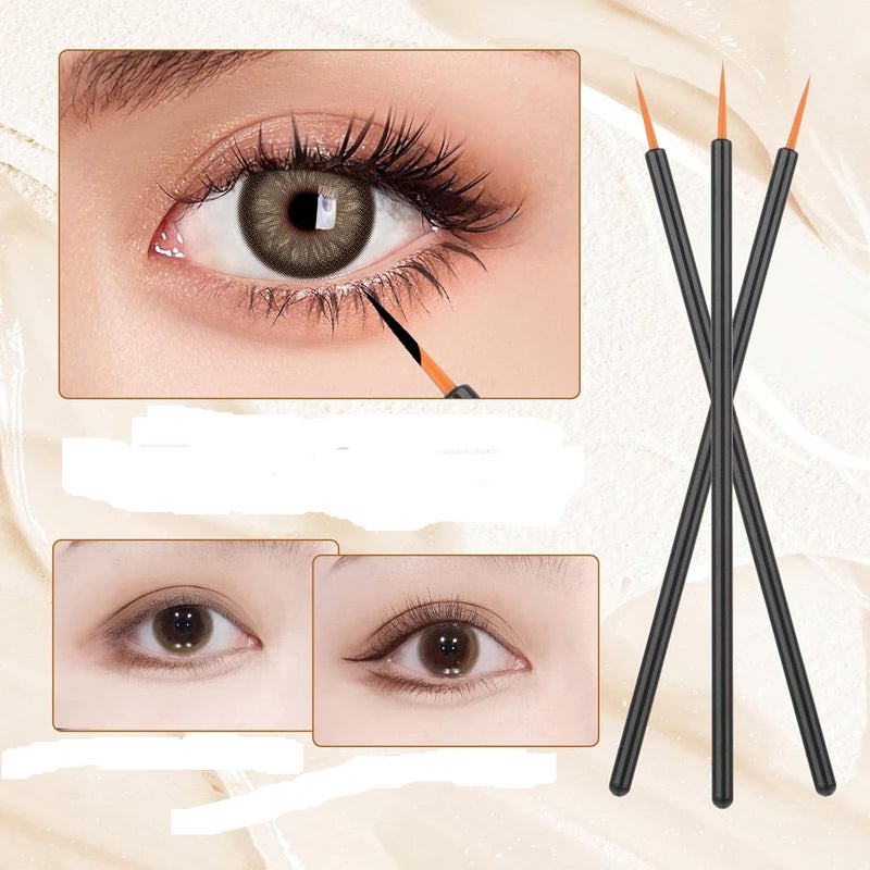 Rinpoche 20Pcs Disposable Eyeliner Brush Set Ultra-fine Point Eye Liner Applicator Cosmetic Eyelash Brush Wands Applicator Black Makeup Eye Liner Tools for Eyelash Lip liner Liquid Eyeliner Lipstick - Image 4