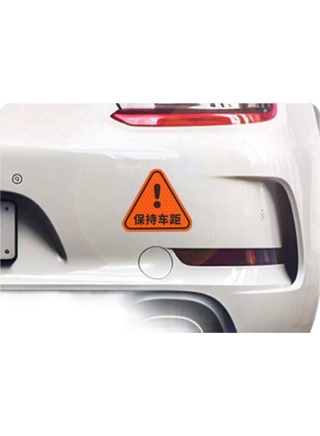 3M Reflective Sticker Warning Tape Sign, Glow-In Sticker For Electric Bikes, Motorcycles, Cars, Scratch Cover, Diamond Grade, Keep Distance Warning, A-Fluorescent Orange, 10.8Cm*9.7Cm (1 Piece Per Bag) - Image 2