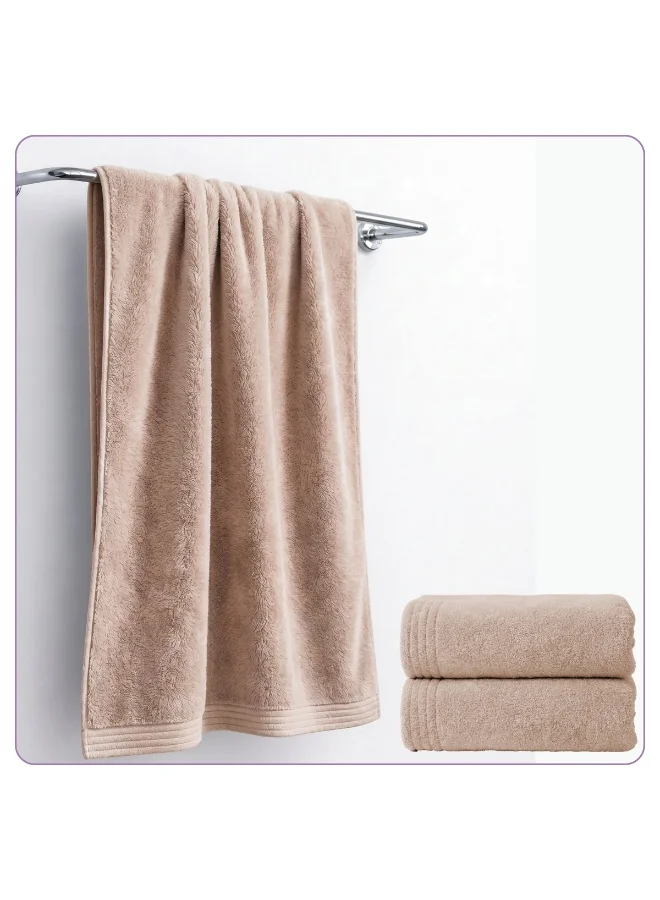 Donetella Bath Towel (2 Pack, 70 X 140 cm) - Microfiber 330 GSM - Super Soft, Highly Absorbent, Quick Drying Thick Bathroom Towels - Soft Hotel Quality for Bath and Spa