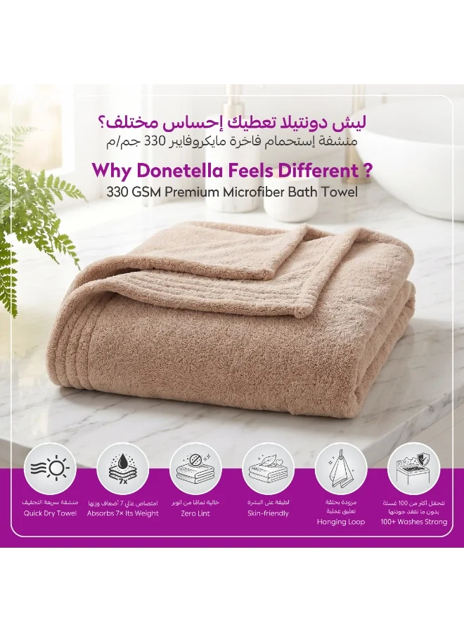 Donetella Bath Towel (2 Pack, 70 X 140 cm) - Microfiber 330 GSM - Super Soft, Highly Absorbent, Quick Drying Thick Bathroom Towels - Soft Hotel Quality for Bath and Spa