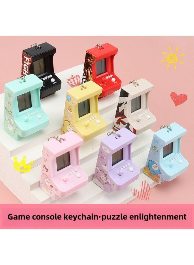 Generic - Mini Handheld Arcade Tetris Game Machine Toy Nostalgic Classic Slot Machine Ornaments Gift-Color:Yellow Square Arcade-desktop - Image 1