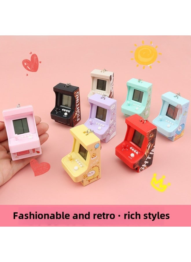 Generic - Mini Handheld Arcade Tetris Game Machine Toy Nostalgic Classic Slot Machine Ornaments Gift-Color:Yellow Square Arcade-desktop - Image 1