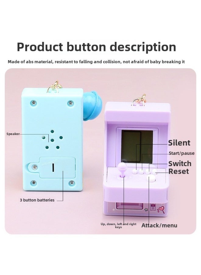 Generic - Mini Handheld Arcade Tetris Game Machine Toy Nostalgic Classic Slot Machine Ornaments Gift-Color:Yellow Square Arcade-desktop - Image 1