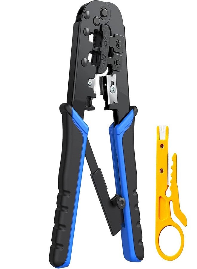 NewGet Crimping Tool (Modualer Tool 2 in1 tool) RJ45 Tool for Ethernet Crimp Tool,Cat5 Cat5e Cat6 Crimping for UTP 8P/RJ45 and 6P/RJ12 4P/RJ11 connectors Network wire Crimper Cutter Stripper - Image 1