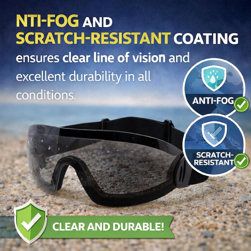 Global Vision 2 Goggles for Motorcycle Riding and Skydiving - Clear & Smoke Lenses - Image 5