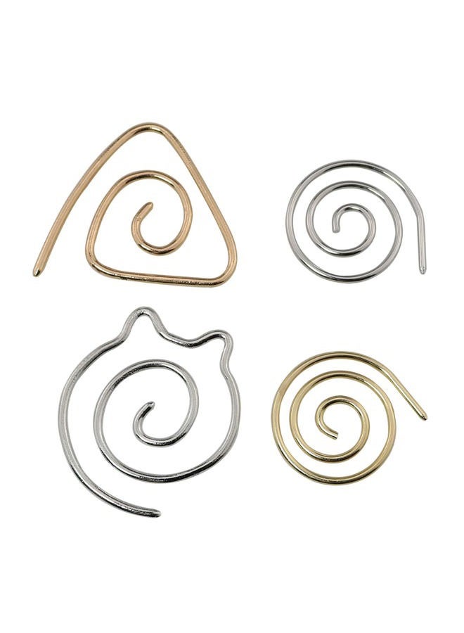 DGBRSM 4pcs Spiral Cable Knitting Needle DIY Apparel Sewing Needles Household Stainless Steel Household Knitting Needle (Gold & Silver) - Image 1