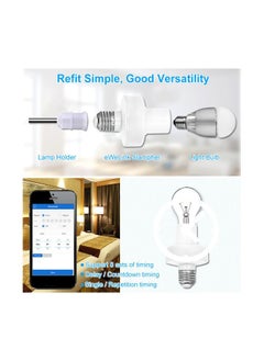 NIBEMINENT Wireless Light Bulb Holder White/Silver  - Image 5