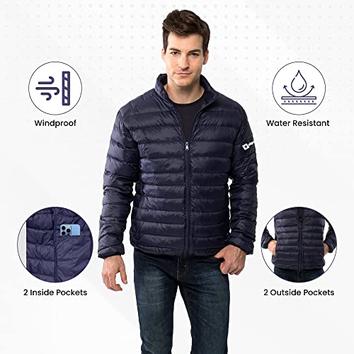 Alpine Swiss Niko Men’s Puffer Jacket | Warm Down Alternative Insulated Coat | Packable, Water-Resistant & Windproof Winter Outerwear with Zipper Pockets NVY L - Image 4
