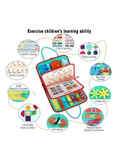YelaJoy Busy Board for Toddlers, Montessori Toy Sensory Board for Kids, Preschool Activities Educational Travel Toy,Portable Busy Board Gifts for Toddlers Learning Basic Dress Skills  - Image 2