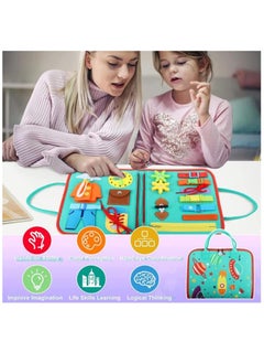 YelaJoy Busy Board for Toddlers, Montessori Toy Sensory Board for Kids, Preschool Activities Educational Travel Toy,Portable Busy Board Gifts for Toddlers Learning Basic Dress Skills  - Image 4