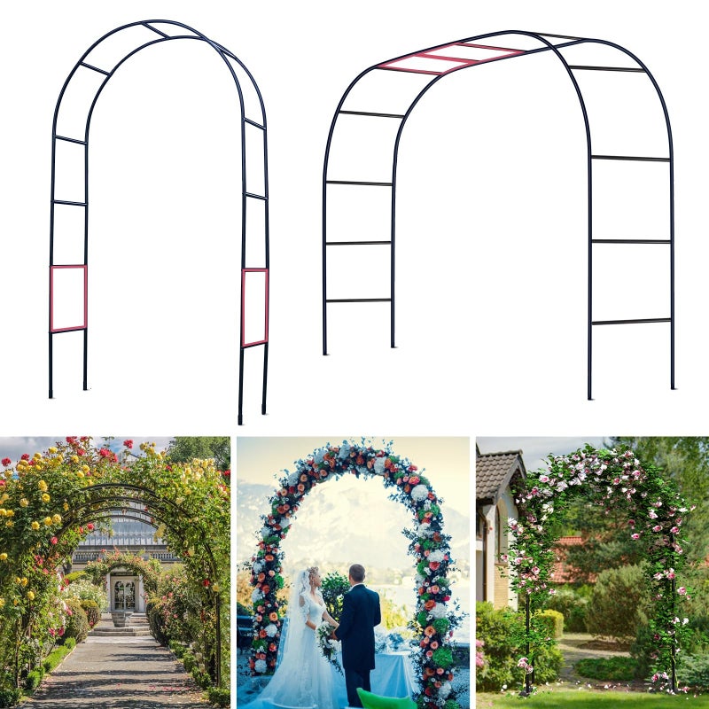 Ttootle Thickened 0.7mm Tube Garden Arch Trellis - 4.6ft Wide x 7.9ft High or 7.6ft Wide x 6.4ft High - Garden Trellis for Climbing Plants - Stable Garden Arbor, Birthday Party Wedding Arch Decoration - Image 1