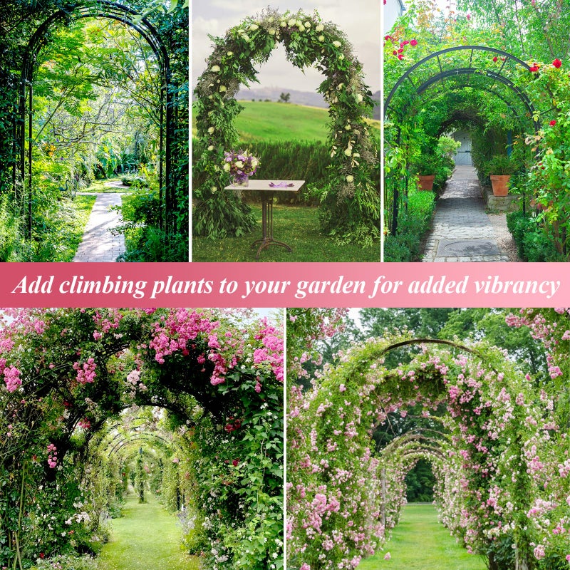 Ttootle Thickened 0.7mm Tube Garden Arch Trellis - 4.6ft Wide x 7.9ft High or 7.6ft Wide x 6.4ft High - Garden Trellis for Climbing Plants - Stable Garden Arbor, Birthday Party Wedding Arch Decoration - Image 5
